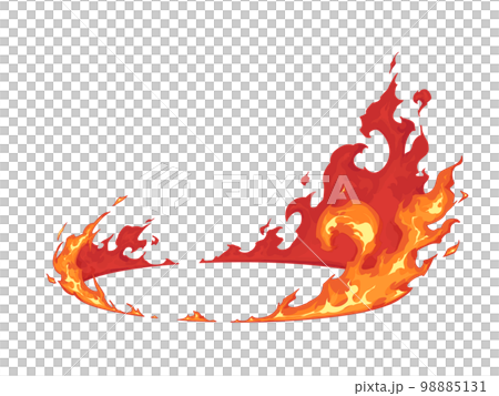 着地の衝撃_炎_火のエフェクトのイラスト 98885131