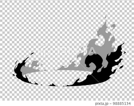 Landing impact_flame_fire effect silhouette Landing impact_flame_fire effect silhouette 98885134