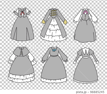 灰色連衣裙插圖集 98885245