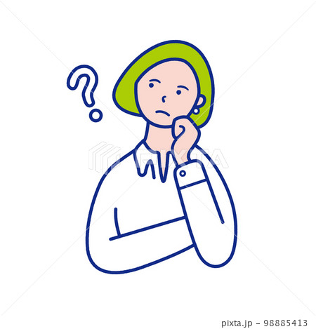 疑問を感じて首をかしげるイメージの20代〜40代女性の上半身イラスト素材 疑問を感じて首をかしげるイメージの20代〜40代女性の上半身イラスト素材 98885413