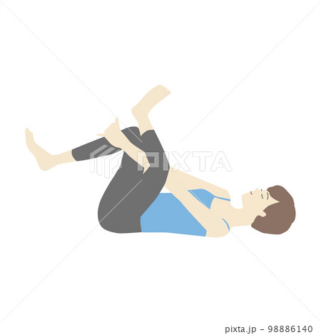 ヨガをする女性_2_主線なし ヨガをする女性_2_主線なし 98886140