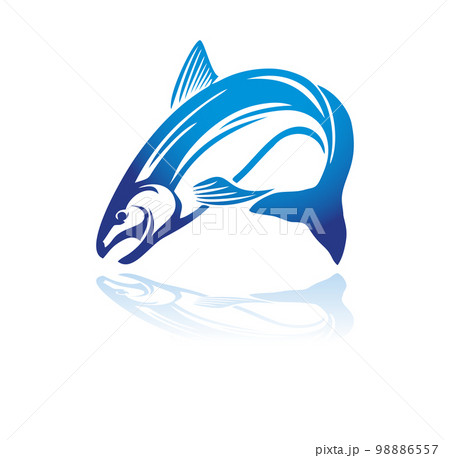 Blue Fish Logo Vector Icon 98886557