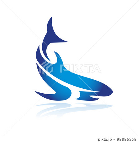 Blue Fish Logo Vector Icon Blue Fish Logo Vector Icon 98886558