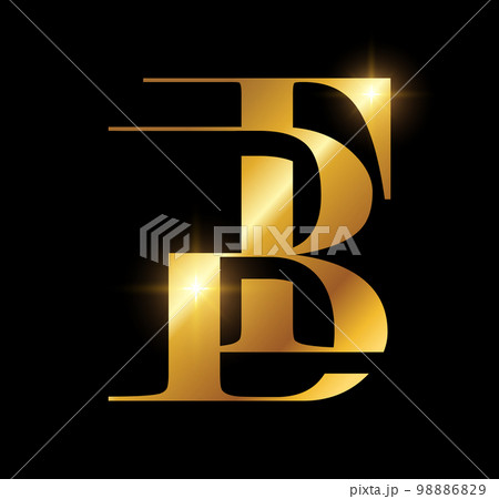 golden monogram logo initial letters bt 98886829
