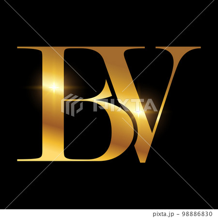golden monogram logo initial letters bv 98886830