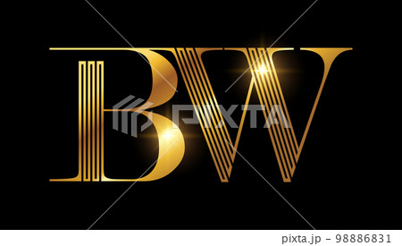 golden monogram logo initial letters bw 98886831