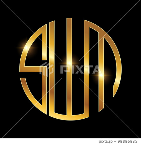 Golden Monogram Initial Letters SWM Golden Monogram Initial Letters SWM 98886835