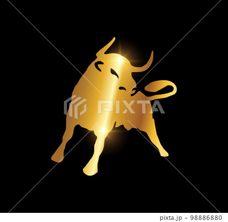 Golden Bull Vector Illustration Icon Golden Bull Vector Illustration Icon 98886880
