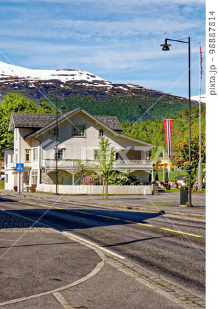 Mountain road in Hellesylt Geiranger - Norway Mountain road in Hellesylt Geiranger - Norway 98887814
