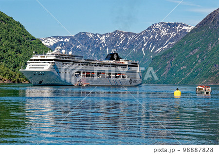 MSC Lirica Cruise ship in Norwegian Fjords - Hellesylt 98887828