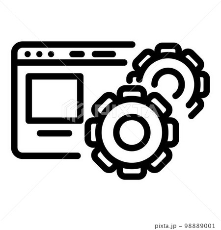 Website settings icon. Outline website settings vector icon for web design isolated on white background 98889001