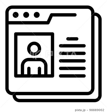 Personal pages icon. Outline personal pages vector icon for web design isolated on white background Personal pages icon. Outline personal pages vector icon for web design isolated on white background 98889002