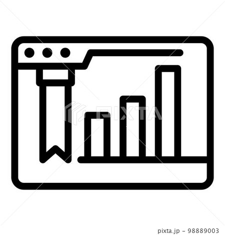 Website analytic icon. Outline website analytic vector icon for web design isolated on white background 98889003