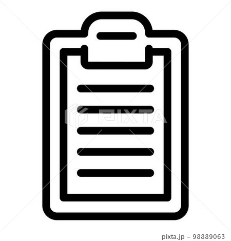 Clipboard icon. Outline clipboard vector icon for web design isolated on white background 98889063