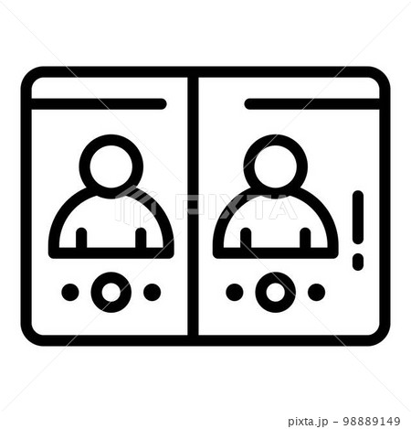 Screen video call icon. Outline screen video call vector icon for web design isolated on white background 98889149