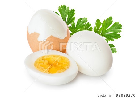 boiled egg and half isolated on white background 98889270