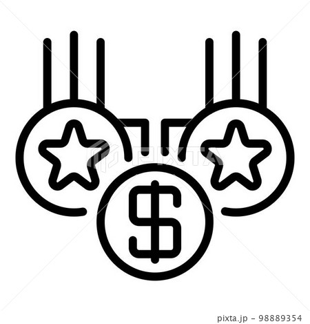 Casino money bonus icon. Outline casino money bonus vector icon for web design isolated on white background Casino money bonus icon. Outline casino money bonus vector icon for web design isolated on white background 98889354