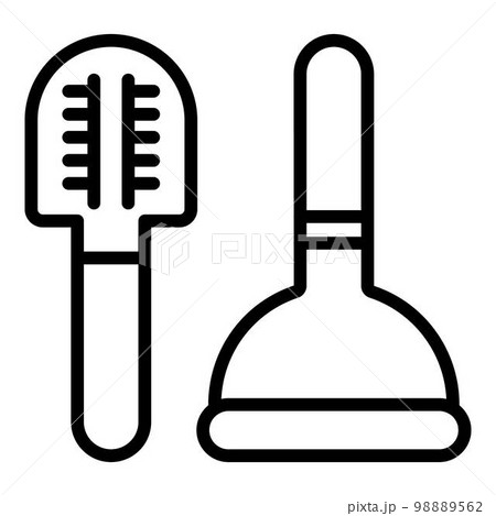 Toilet disinfection tool icon. Outline toilet disinfection tool vector icon for web design isolated on white background 98889562