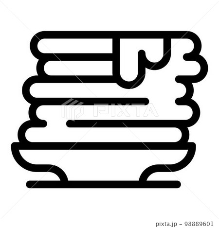 Homemade pancake food icon. Outline homemade pancake food vector icon for web design isolated on white background Homemade pancake food icon. Outline homemade pancake food vector icon for web design isolated on white background 98889601