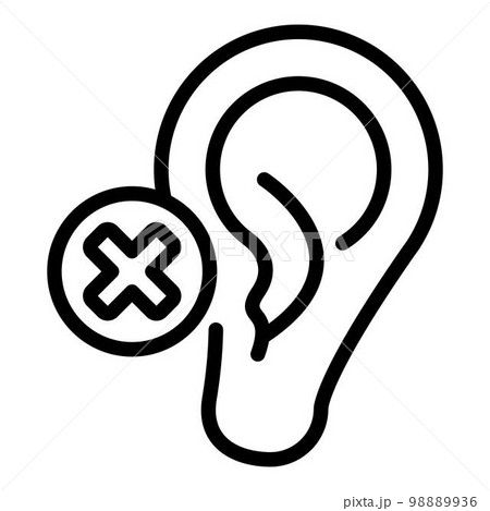 Not hear handicapped icon. Outline not hear handicapped vector icon for web design isolated on white background 98889936