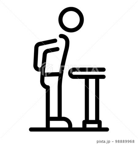 Handicapped man icon. Outline handicapped man vector icon for web design isolated on white background 98889968