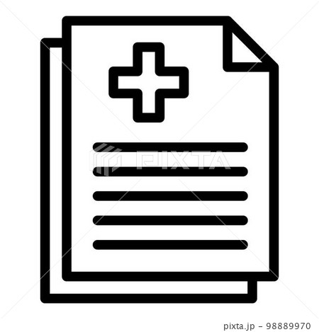 Handicapped medical paper icon. Outline handicapped medical paper vector icon for web design isolated on white background 98889970