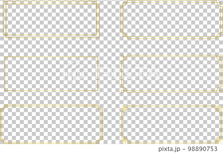 金色簡單的框架集 98890753