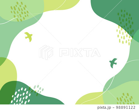 新緑や森をイメージしたおしゃれな曲線フレーム 98891122