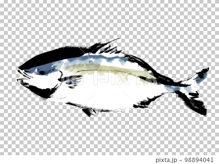 鰤の手描き和風イラスト 98894041