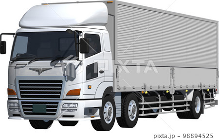 特定メーカーをイメージさせないオリジナル大型トラックバン切抜き画像イラスト 98894525