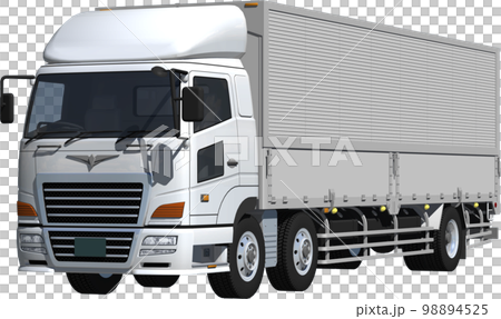 特定メーカーをイメージさせないオリジナル大型トラックバン切抜き画像イラスト 98894525