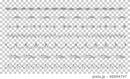 モノクロの手描き風かわいい飾り罫線セット 98894747