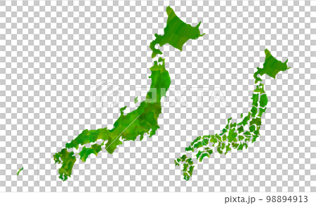 帶有柔和氣氛的日本地圖的矢量插圖 帶有柔和氣氛的日本地圖的矢量插圖 98894913