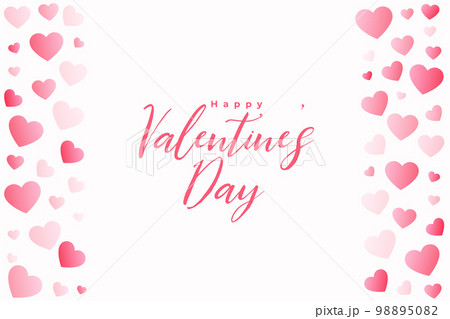happy valentines day floating pink hearts greeting background 98895082