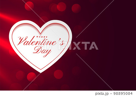 happy valentine's day greeting card with bokeh...のイラスト素材 [98895084] - PIXTA