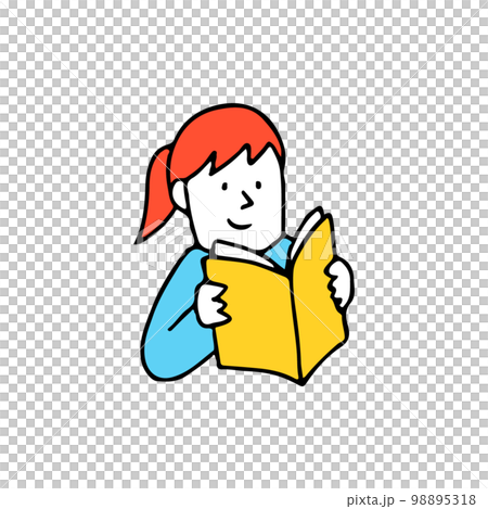 Illustration of a girl reading a book 98895318