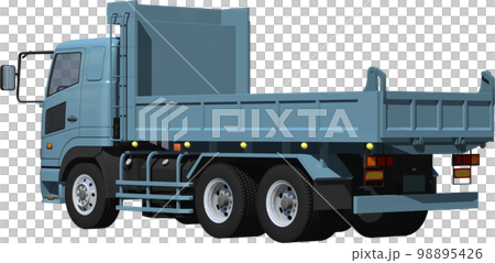 特定メーカーをイメージさせないオリジナル大型ダンプカー切抜き画像イラスト 98895426
