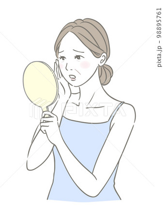 ほうれい線に悩む女性 加齢サイン 98895761