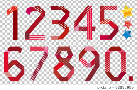 マステ_数字red 98895999