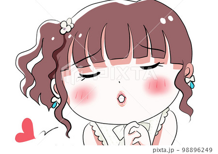 キスをねだる女の子 98896249