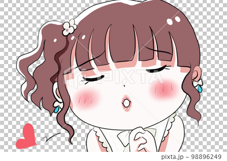 キスをねだる女の子 98896249