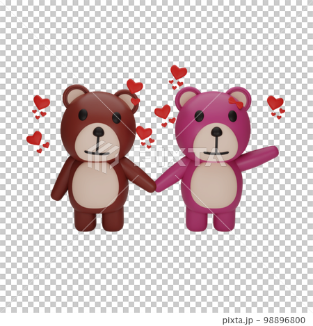 3d rendering of teddy bear valentine's day concept 98896800
