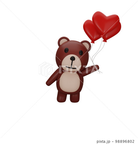 3d rendering of teddy bear valentine's day concept 98896802