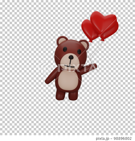 3d rendering of teddy bear valentine's day concept 98896802