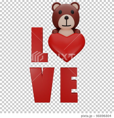 3d rendering of teddy bear valentine's day concept 3d rendering of teddy bear valentine's day concept 98896804