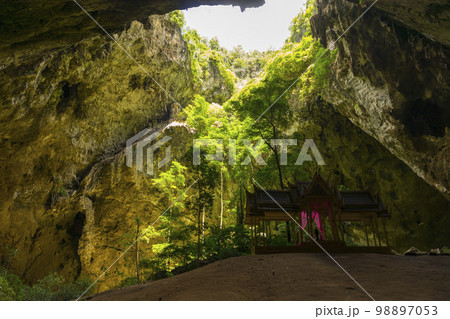 The Kuhakaruhat pavilion in the Phraya Nakhon Cave at Prachuap Khiri Khan, Thailand  98897053