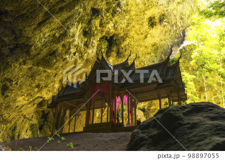 The Kuhakaruhat pavilion in the Phraya Nakhon Cave at Prachuap Khiri Khan, Thailand  98897055