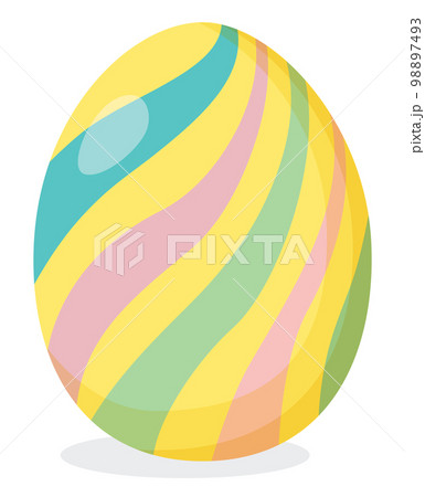 縞模様のイースターの卵のイラスト 98897493