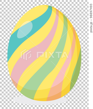 縞模様のイースターの卵のイラスト 98897493