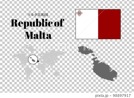 マルタ　国旗/地図/領土 98897917